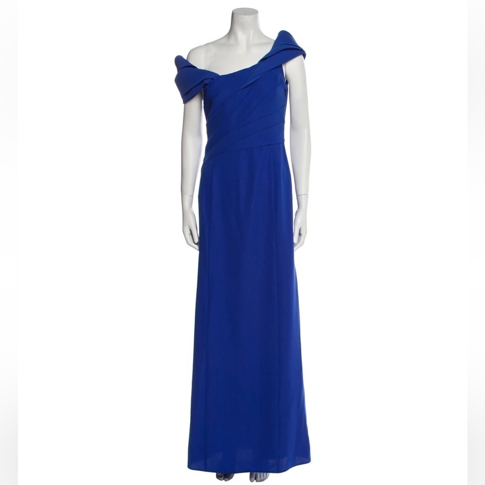 Armani Collezioni Formal Off The Shoulder Blue Gown Long Maxi Dress Size 4